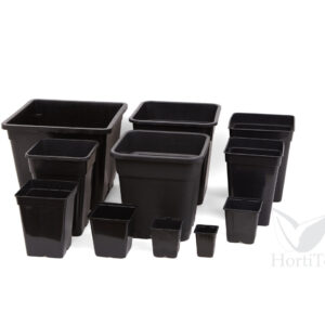 Maceta cuadrada negra (7 x 7 x 8 cm) (112 u) (0.23 l)