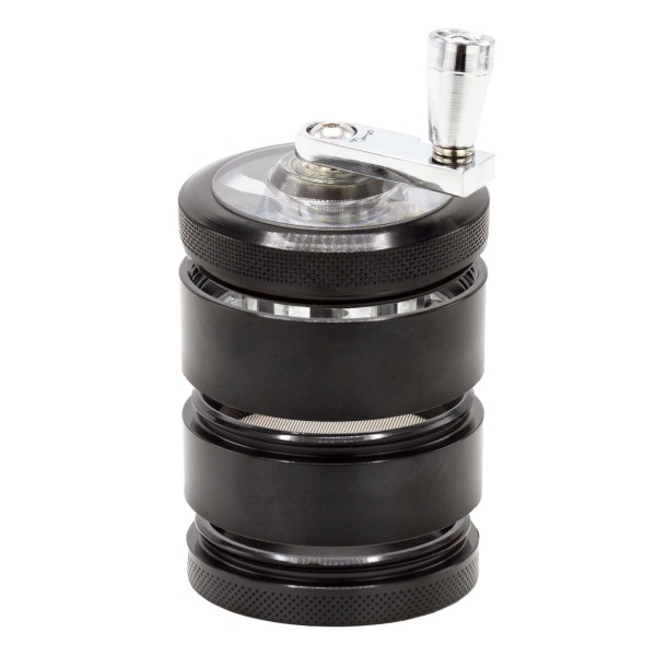 Grinder Amsterdam 4 partes con tapa transparente y manivela