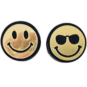 Grinder de 4 partes Smiley negro y dorado