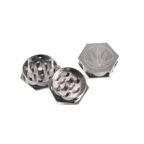 Grinder hexagonal con diseño de hoja de 2 partes
