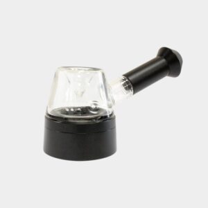 PIPA DE CRISTAL Y ALUMINIO CON PIEZA CENTRAL - NEGRO