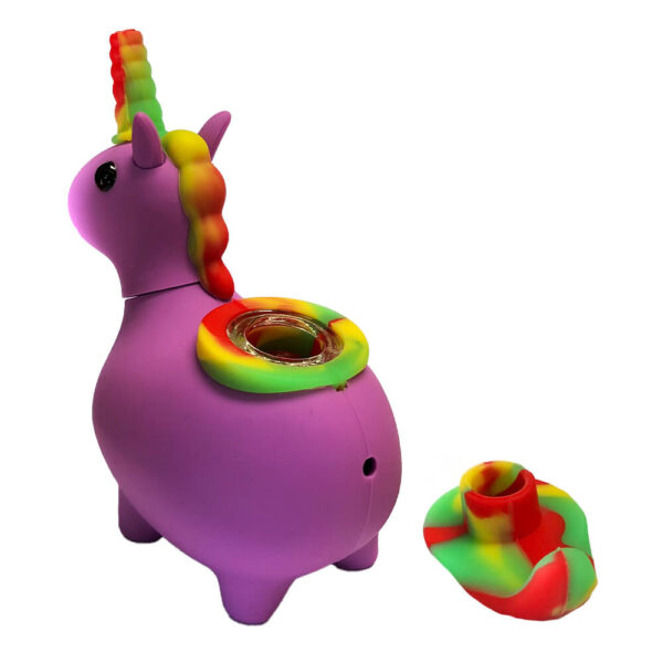 unicornio morado pipa silicona