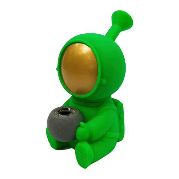 astro.jpg Bong de Silicona Astronauta Verde 15cm