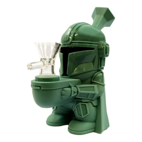 bong-starword.jpg Bong de Silicona Space Hero Gris con Piezas Desmontables 15cm