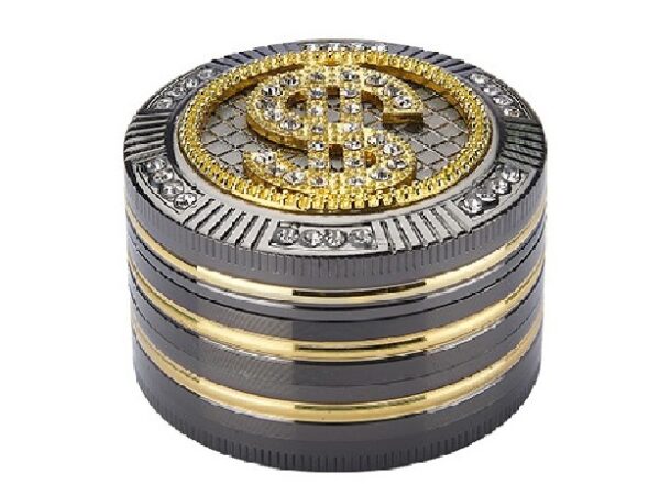 GRINDER BLING BLING COLOR NEGRO & ORO DOLAR