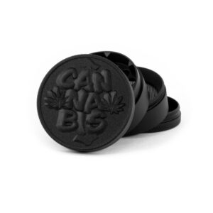 Grinder color negro de aluminio de 4partes, imagen en relieve 3D