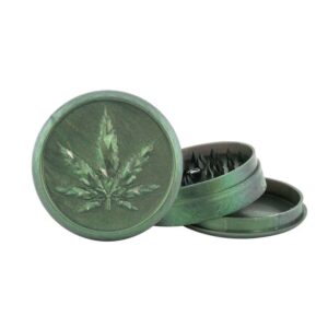 Grinder de 3 partes de 50mm diseño de hoja con relieve 3D.