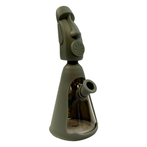 Bong de Silicona Moai Cabeza de la Isla de Pascua con Piezas Desmontables 20cm